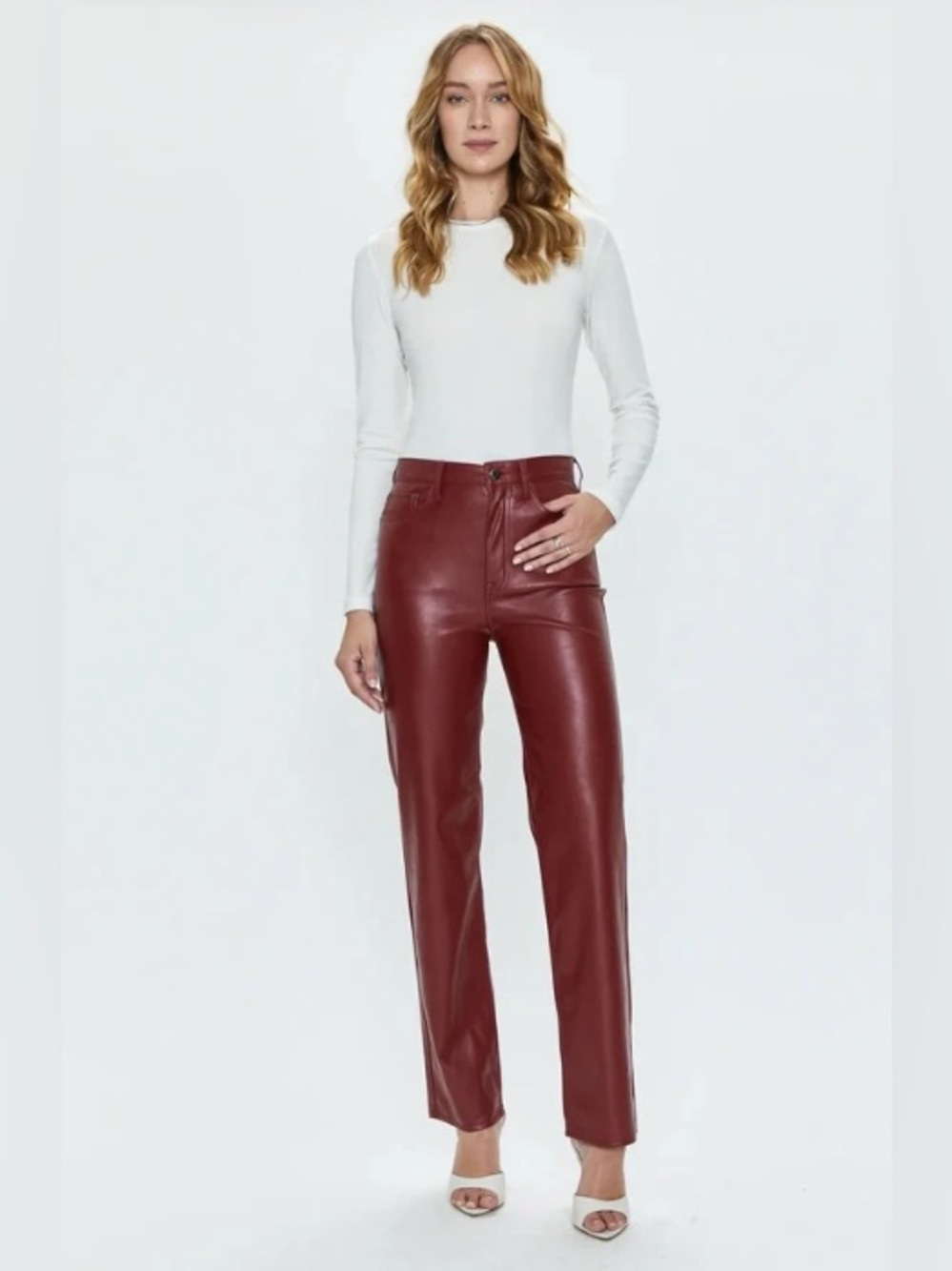 PISTOLA Cassie Carmine Vegan Leather Pants - Size 29
